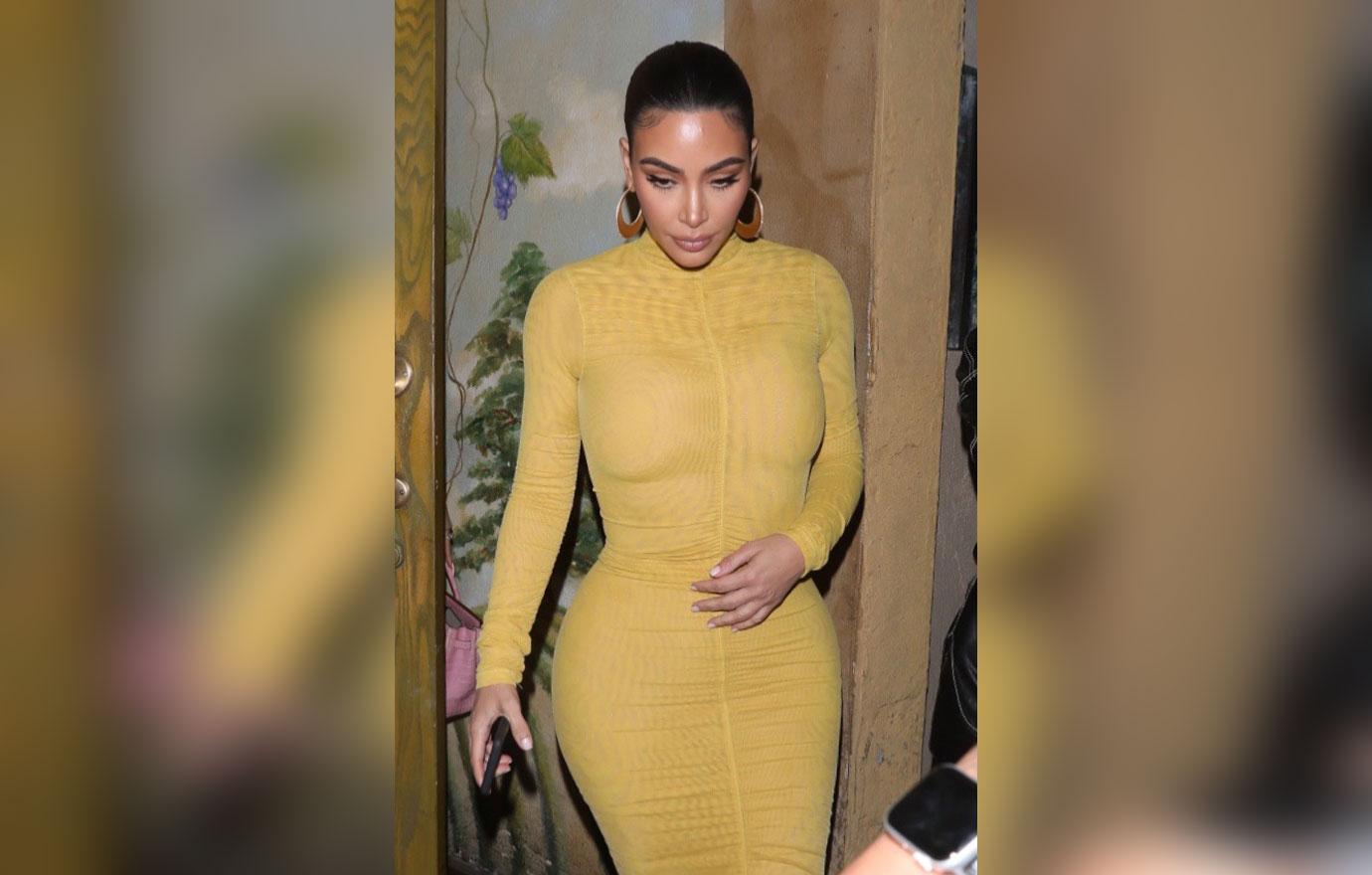 Kim Kardashian Stuns In Curve-Hugging Dress For David Letterman Show Taping