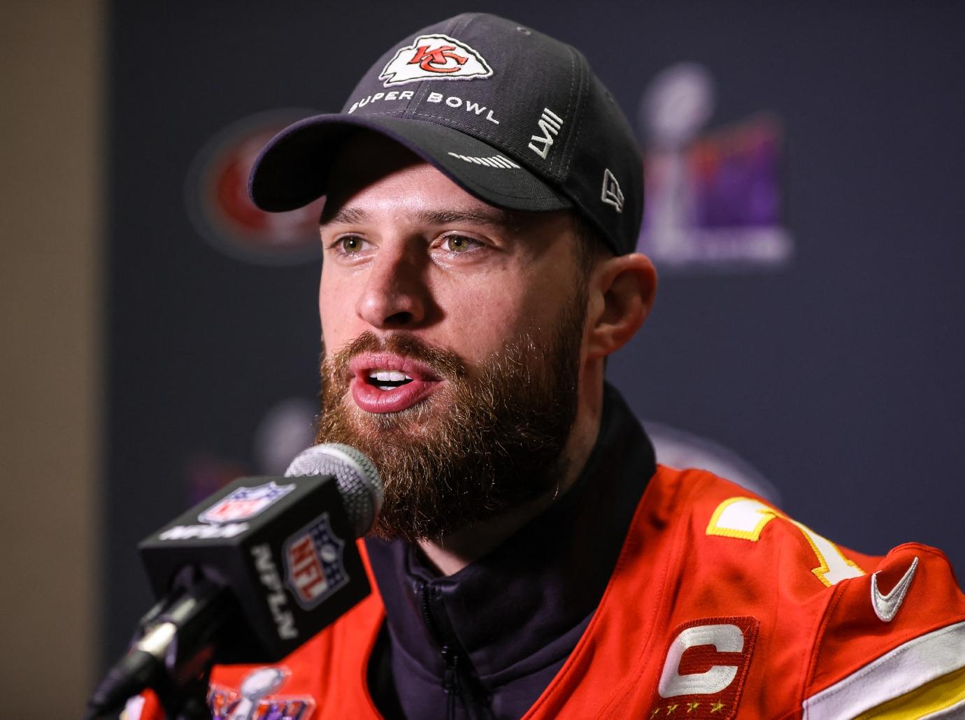 travis kelce harrison butker cherish teammate commencement speech