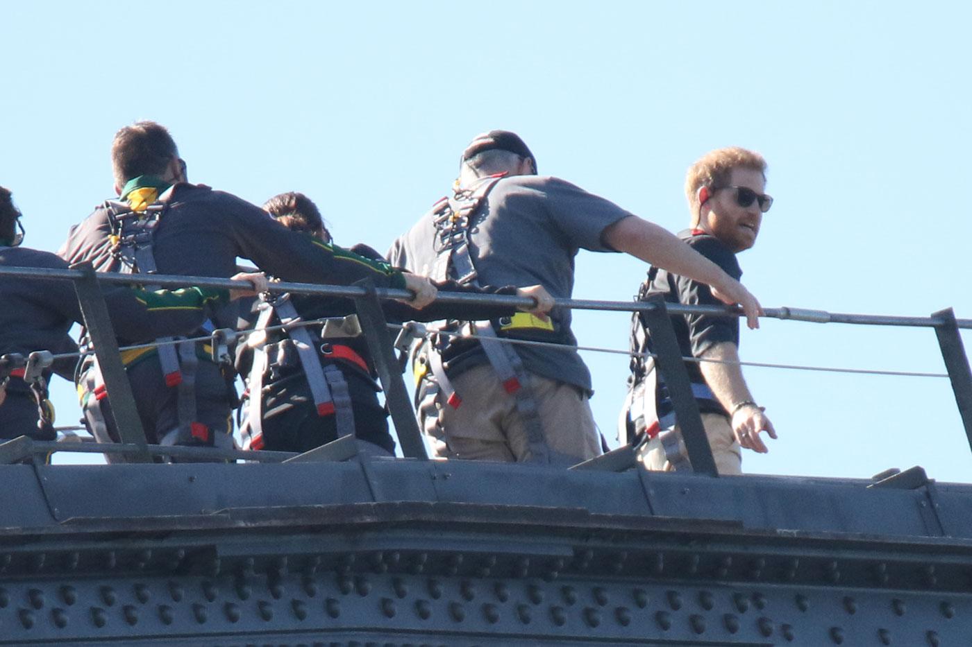 Prince Harry climbs Sydney Harbour Bridge &#8211; cropped photos