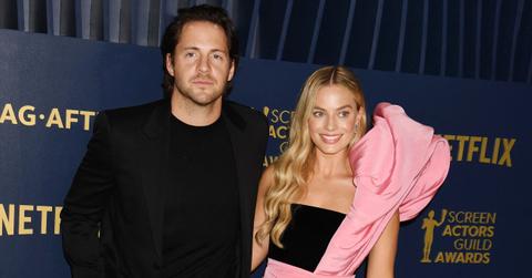 Composite photo of Margot Robbie and Tom Ackerley.