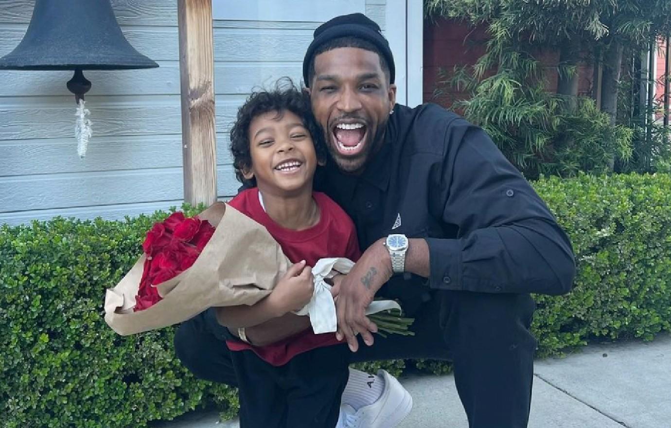 good dad tristan thompson son prince slammed not acknowledging kids