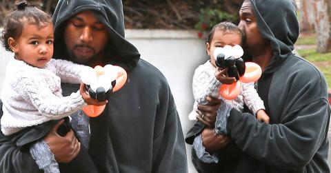 Kanye west north west kissing