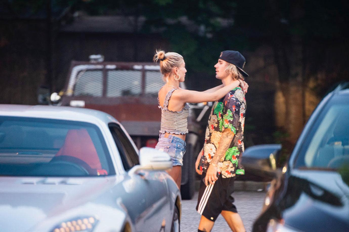 EXCLUSIVE: Justin Bieber with Hailey Baldwin spend the evening at Bay Burger in Sag Harbor.