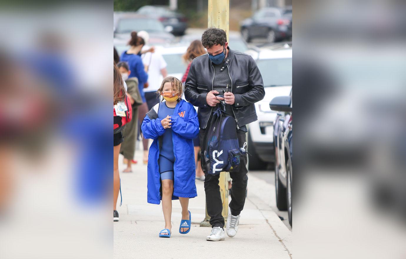 ben affleck picks up son samuel at swim class