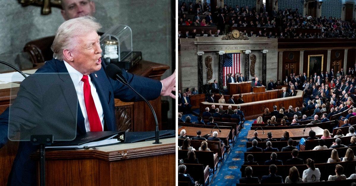 image of Donald Trump delivered a 108-minute State of the Union speech.