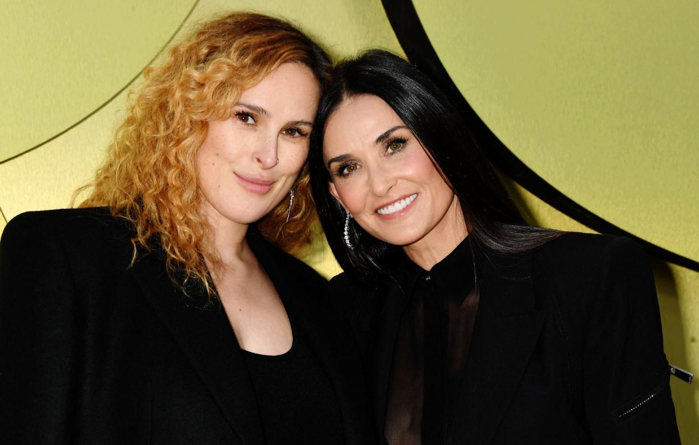 Demi Moore Poses With Pregnant Rumer Wills At Versace Show: Photos