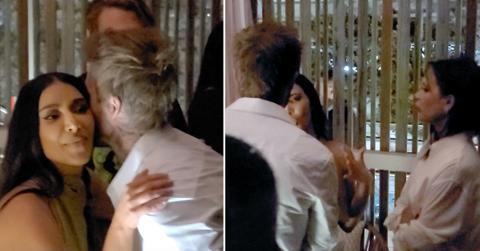 kim kardashian at birthday party with david and victoria beckham