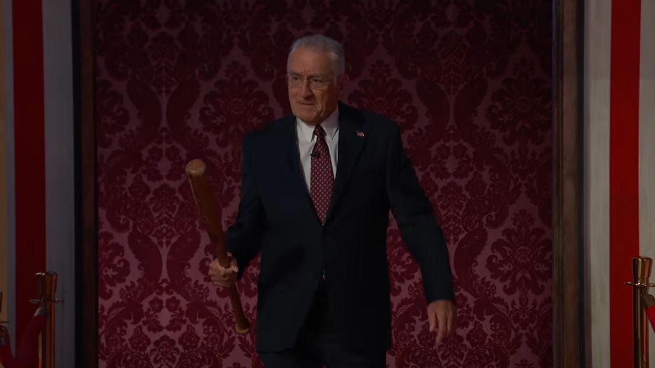 Image of Robert De Niro reprised his mob-style portrayal of FCC Chairman Brendan Carr.