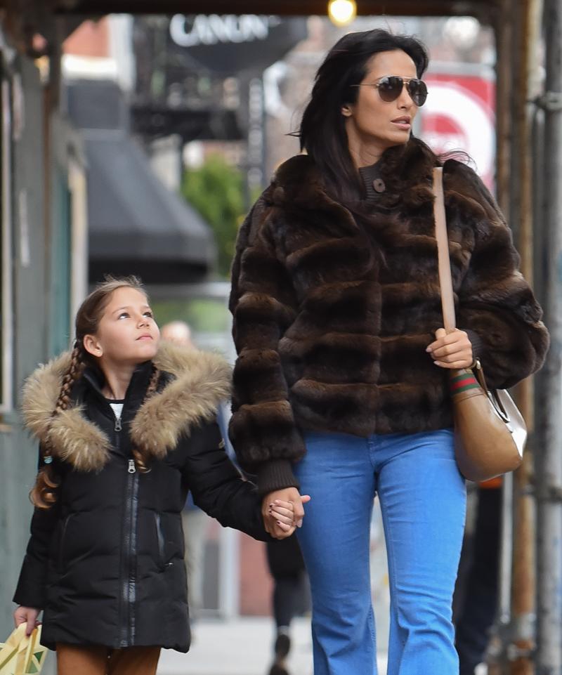 Padma Lakshmi takes her daughter Krishna to  in NYC