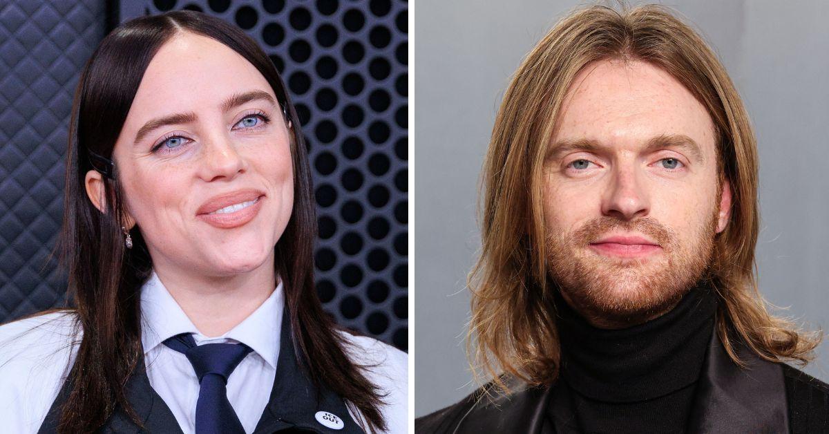 split photo of Billie Eilish and Finneas 