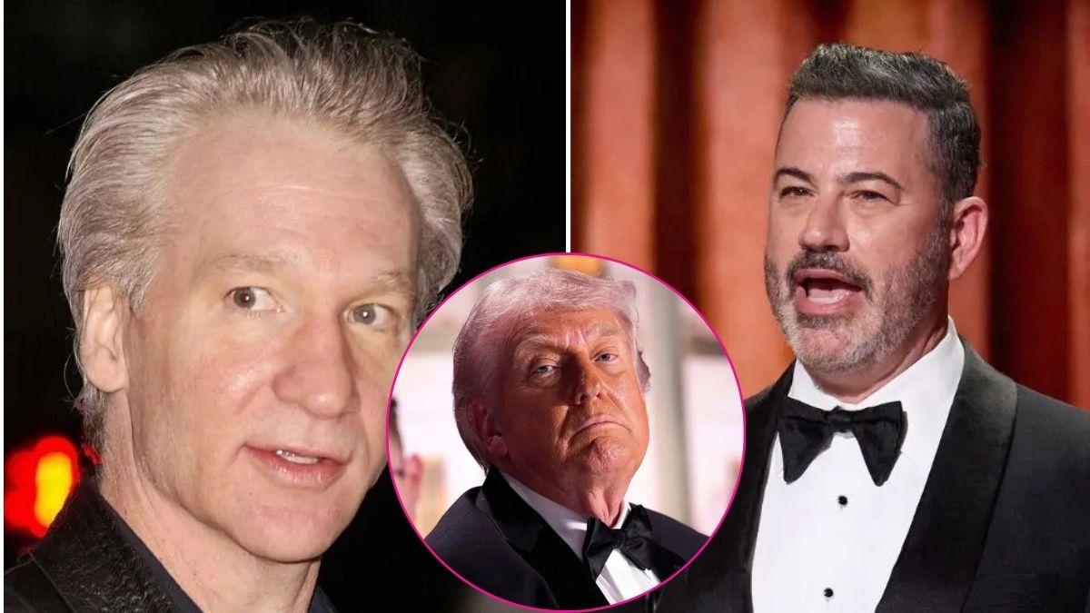 image of bill maher, trump, jimmy Kimmel 