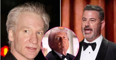 image of bill maher, trump, jimmy Kimmel