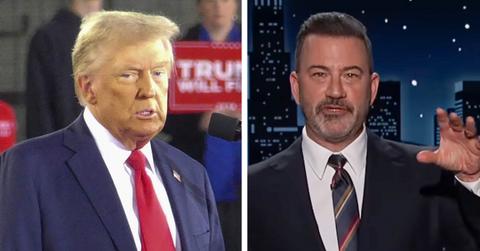 Split photo of Donald Trump and Jimmy Kimmel.