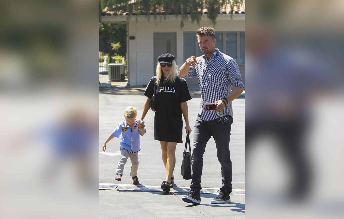 Fergie and Josh Duhamel attend Sunday church service with Axl