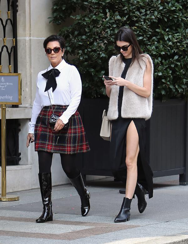 Kris and Kendall Jenner back to lunch, Paris