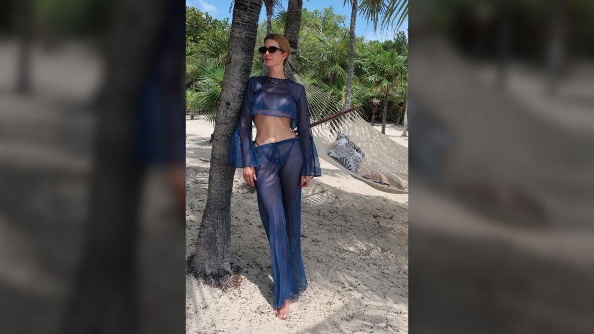 Photo of Ivanka Trump struck a pose while on enjoying a tropical getaway.