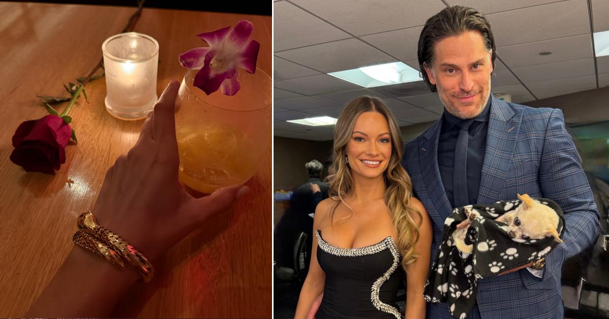 Photo of Caitlin O'Connor's hand; picture of Joe Manganiello and Caitlin O'Connor.