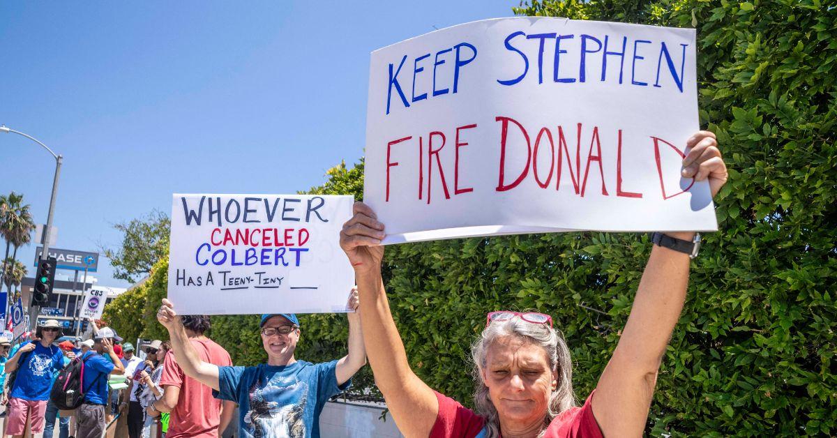 Photo of 'Late Show With Stephen Colbert' Protestors