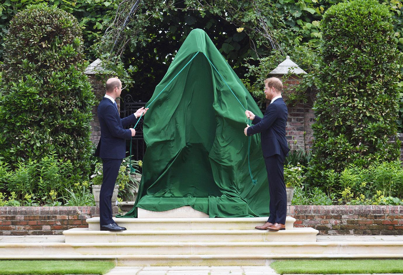 prince william prince harry diana statue unveiling photos