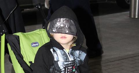 Zuma Rossdale In Darth Vader Disguise At Heathrow