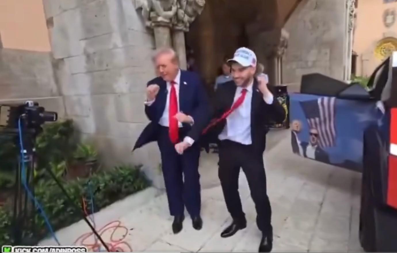 pathetic donald trump ridiculed for dancing alongside aidn ross in new video looks like a moron