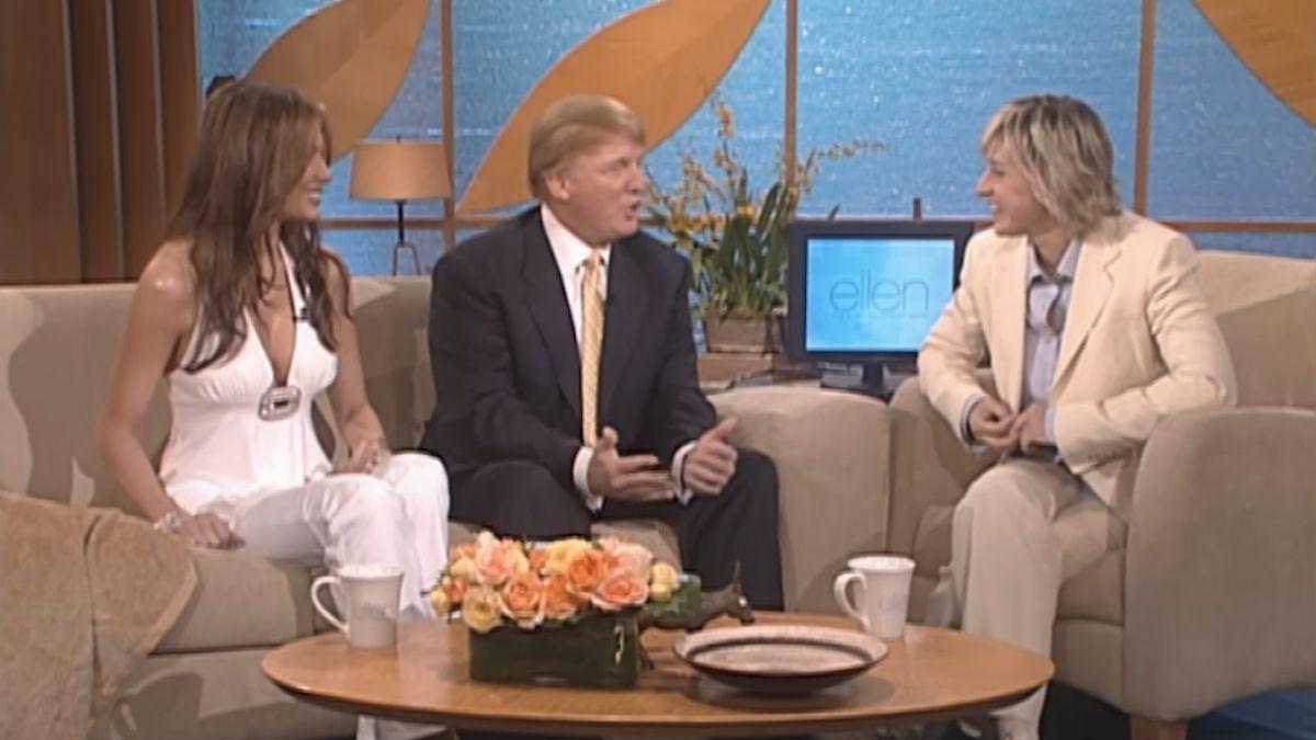 image of An old 'Ellen' clip of Donald Trump discussing Melania resurfaced online.