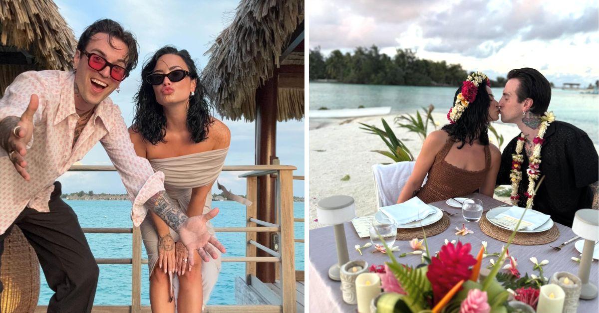 bikini demi lovato slim physique lavish honeymoon jutes photos
