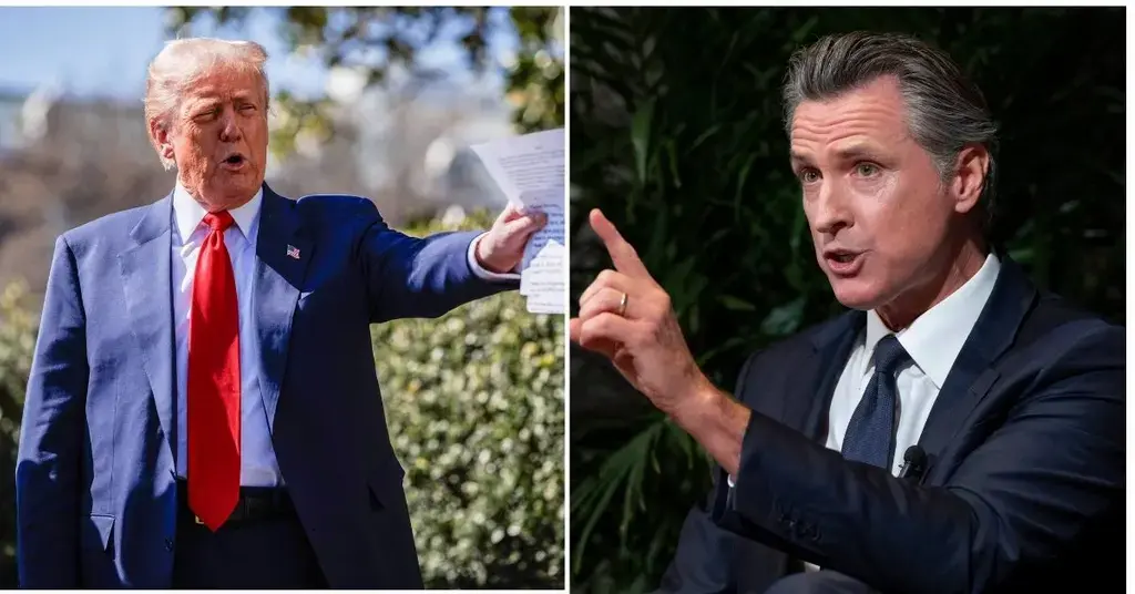 Composite photo of Donald Trump and Gavin Newsom