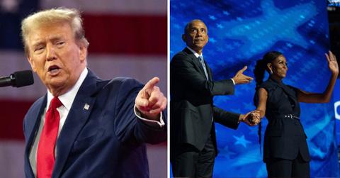 Composite photo of Donald Trump and the Obamas