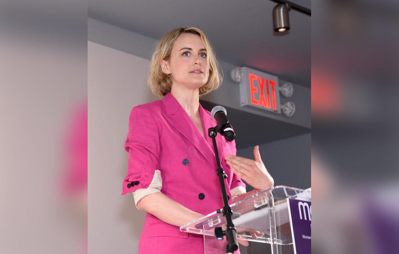 taylor schilling pink suit