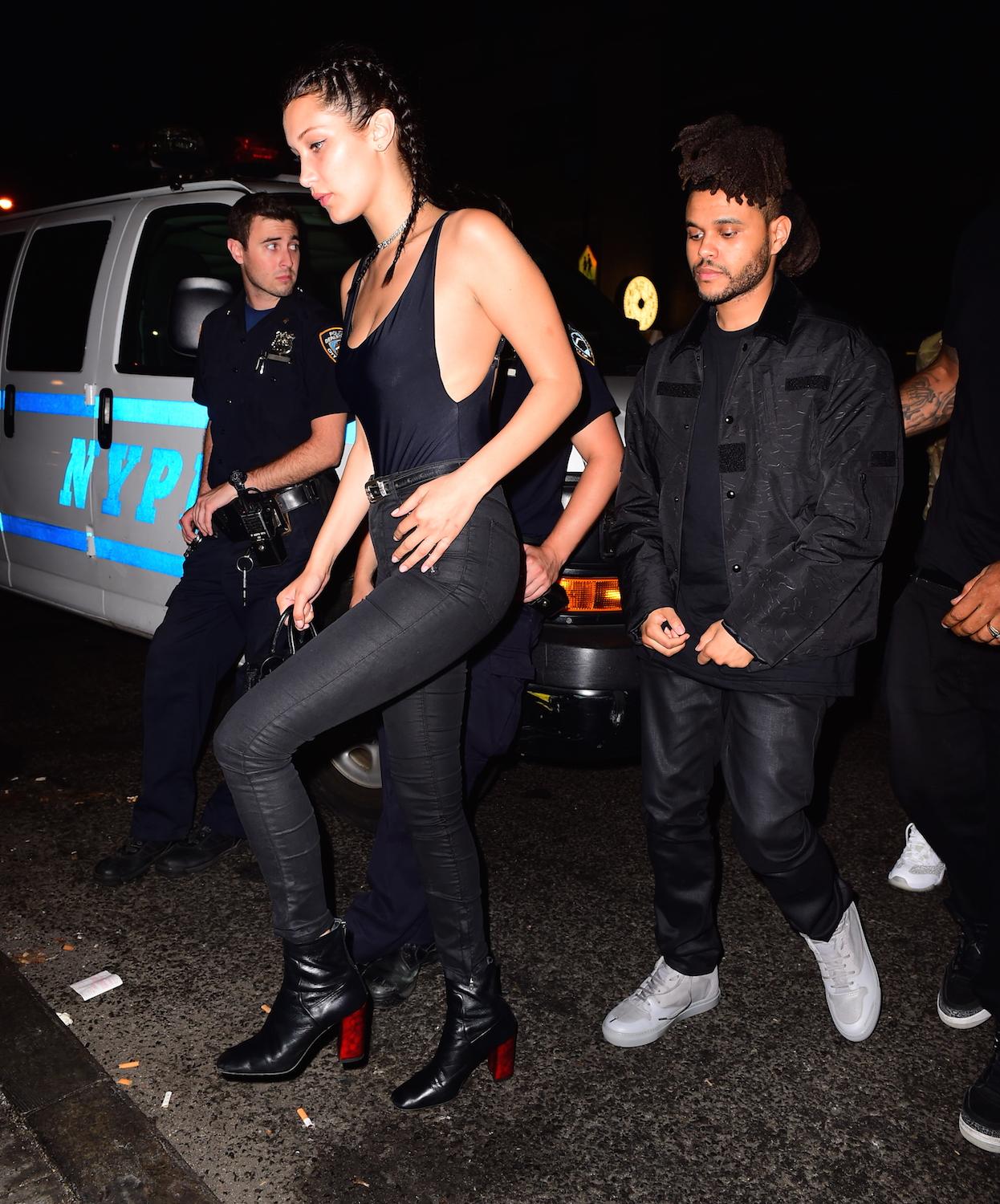 The Weeknd and Bella Hadid Hold Hands Leaving NYC Nightclub