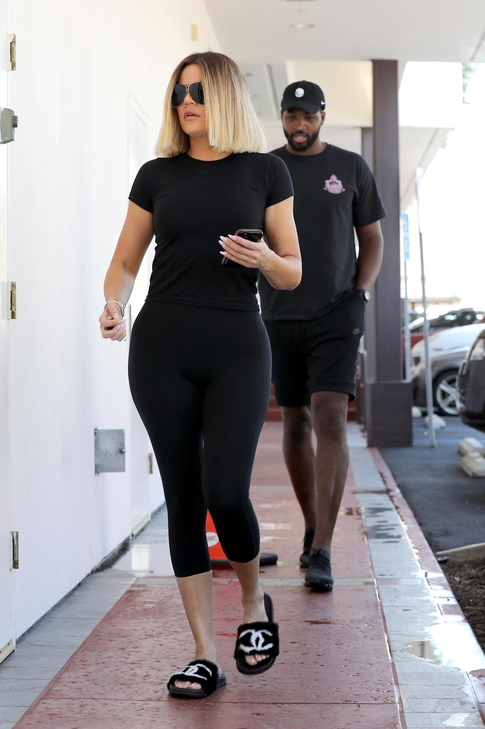 *EXCLUSIVE* Tristan Thompson only has eyes for Khloe Kardashian as they head to a laser clinic