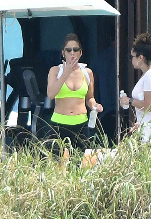 Jennifer Lopez Rides Around Miami in a Sports Bra and Leggings