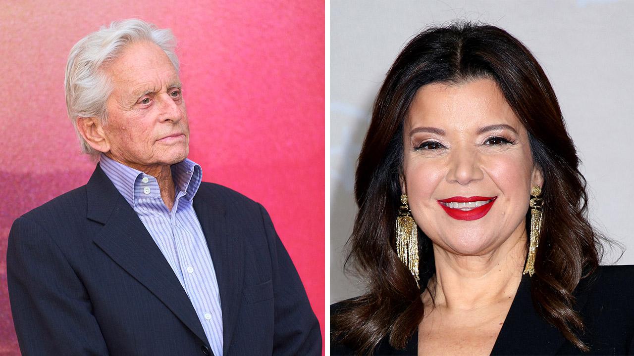Split photo of Michael Douglas and Ana Navarro.