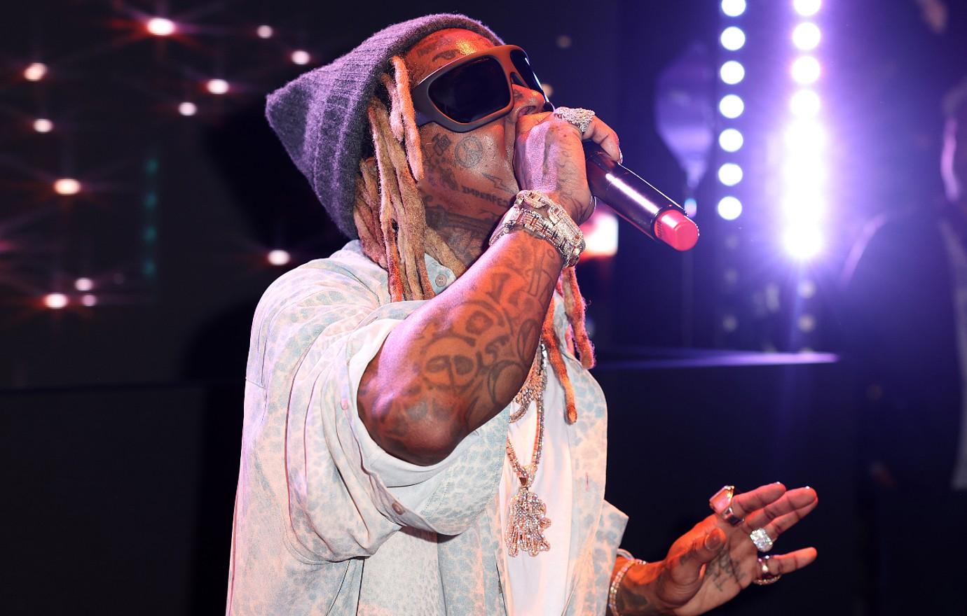 lil wayne performs onstage at wayne cynthia boichs art basel party on december