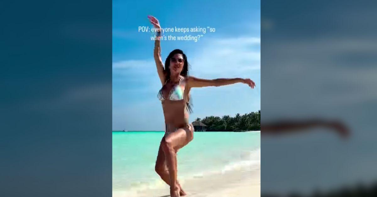 Image of Nicole Scherzinger posted a video in a tiny bikini in the Maldives with fiancé Thom Evans.