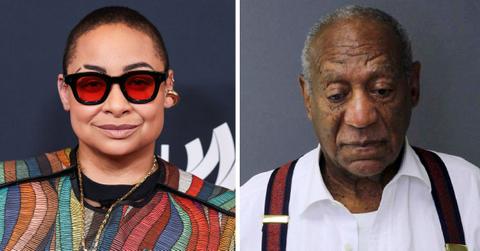split photo of Raven-Symoné and bill cosby