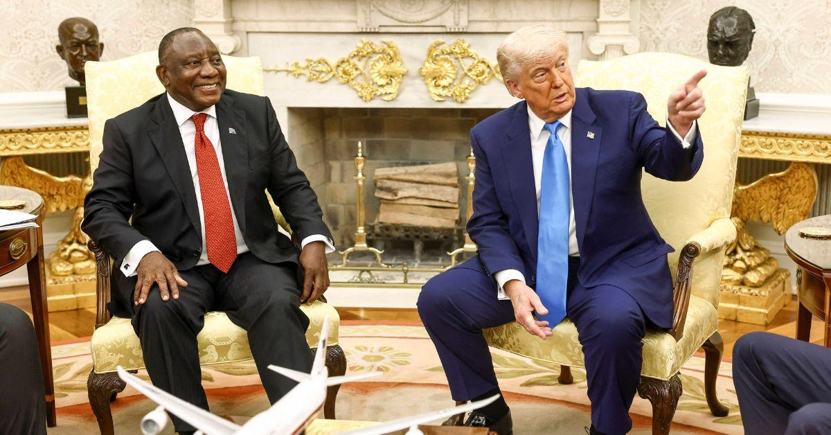 Photo of Donald Trump and President Cyril Ramaphosa