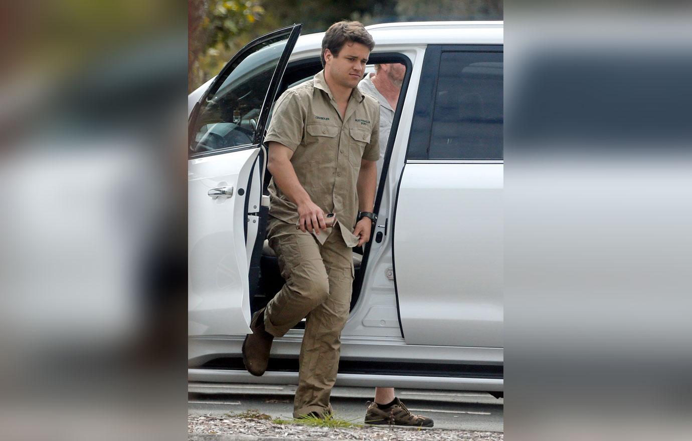 Pregnant Bindi Irwin and Chandler Powell at airport on the anniversary of Steve Irwin's death