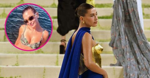 Image of Hailey Bieber wore a bikini from the Khy x Frankie's Bikinis collaboration.