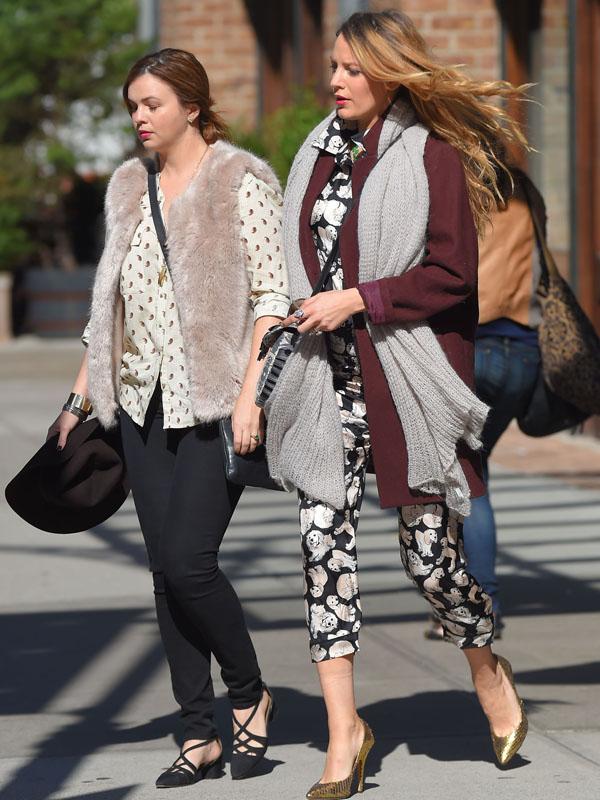 Blake Lively and Amber Tamblyn seen out in Tribeca