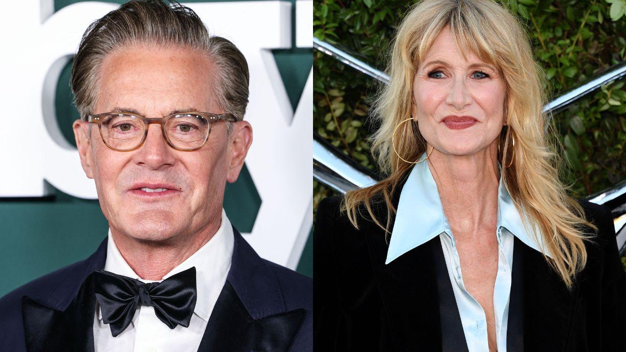 Split image of Kyle MacLachlan and Laura Dern.