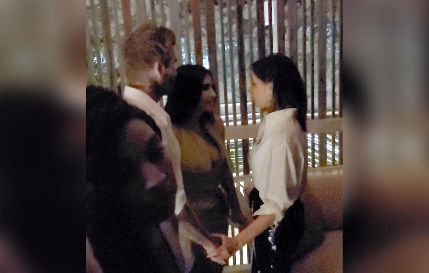 kim kardashian at birthday party with david and victoria beckham