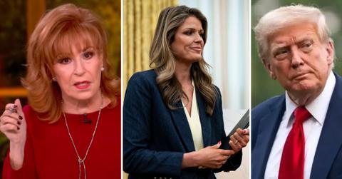 Composite photo of Joy Behar, Lindsey Halligan and Donald Trump