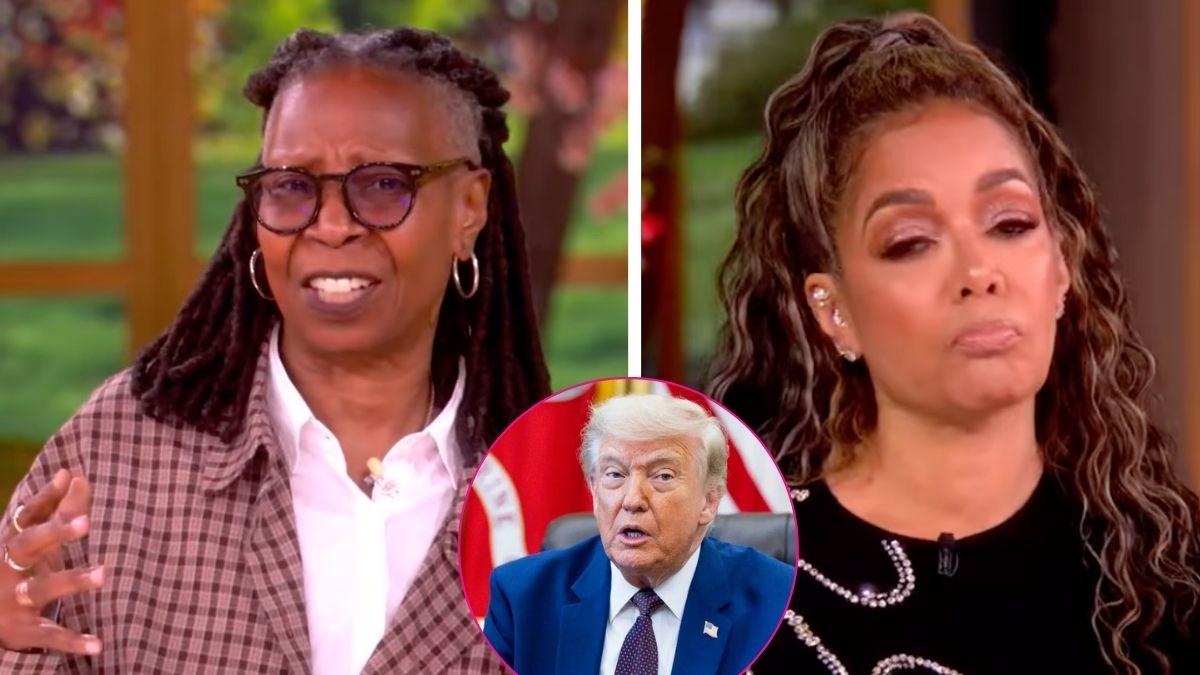 Composite photo of Whoopi Goldberg, Sunny Hostin and Donald Trump