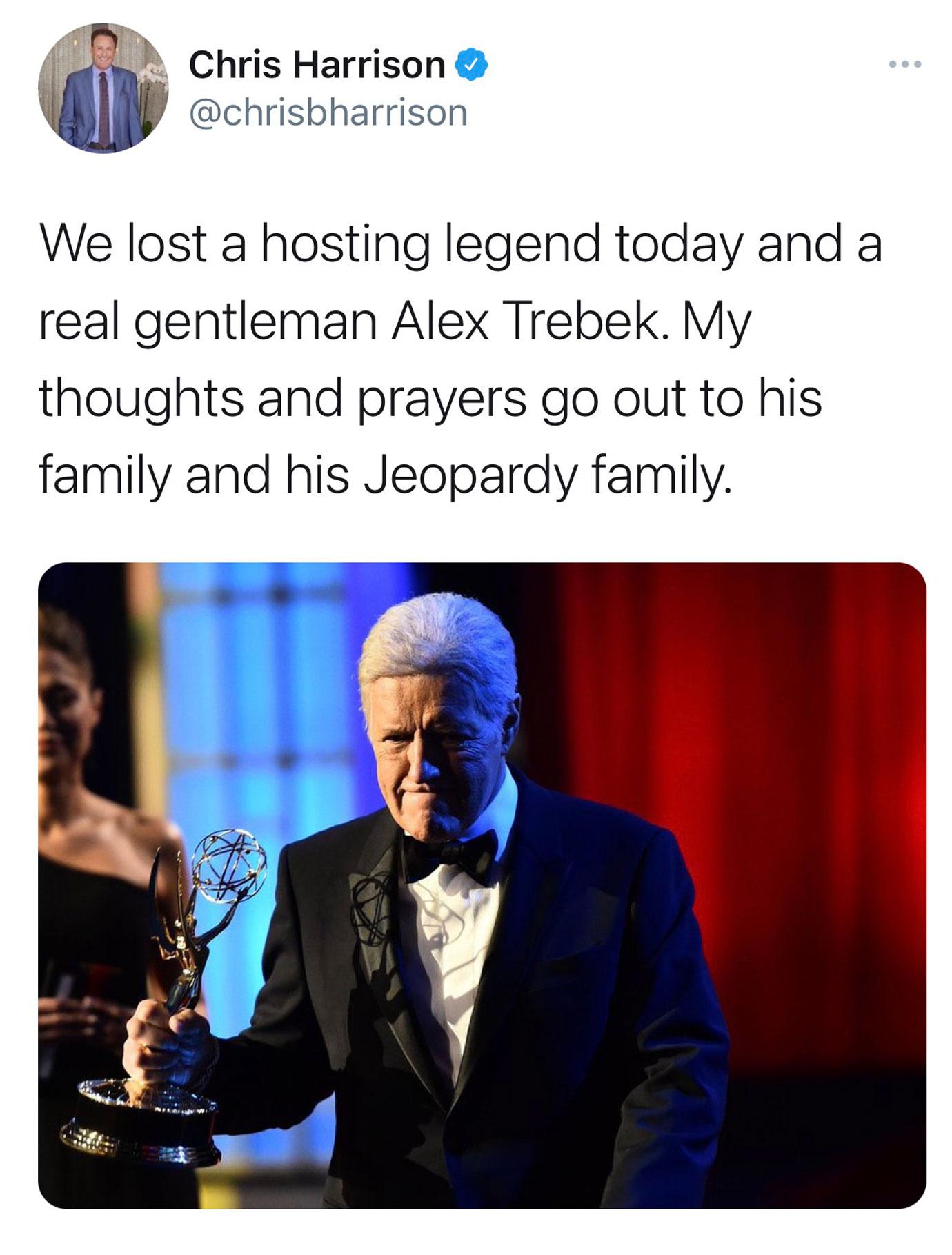 Alex trebek celeb reacts Chris Harrison