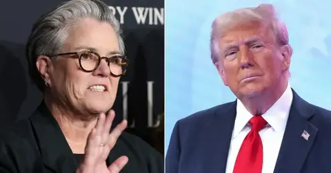 Composite photo of Rosie O'Donnell and Donald Trump