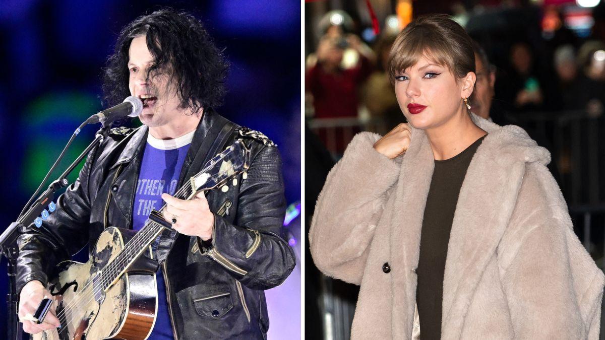 Split photo of Jack White and Taylor Swift.