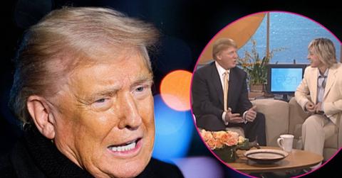 split photo of Donald Trump & Ellen DeGeneres