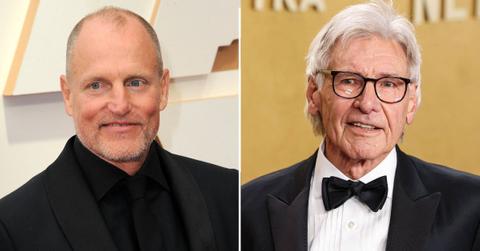 split image of Woody Harrelson and Harrison Ford